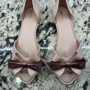 Melissa Women's Blush and Chocolate Bow Sandals